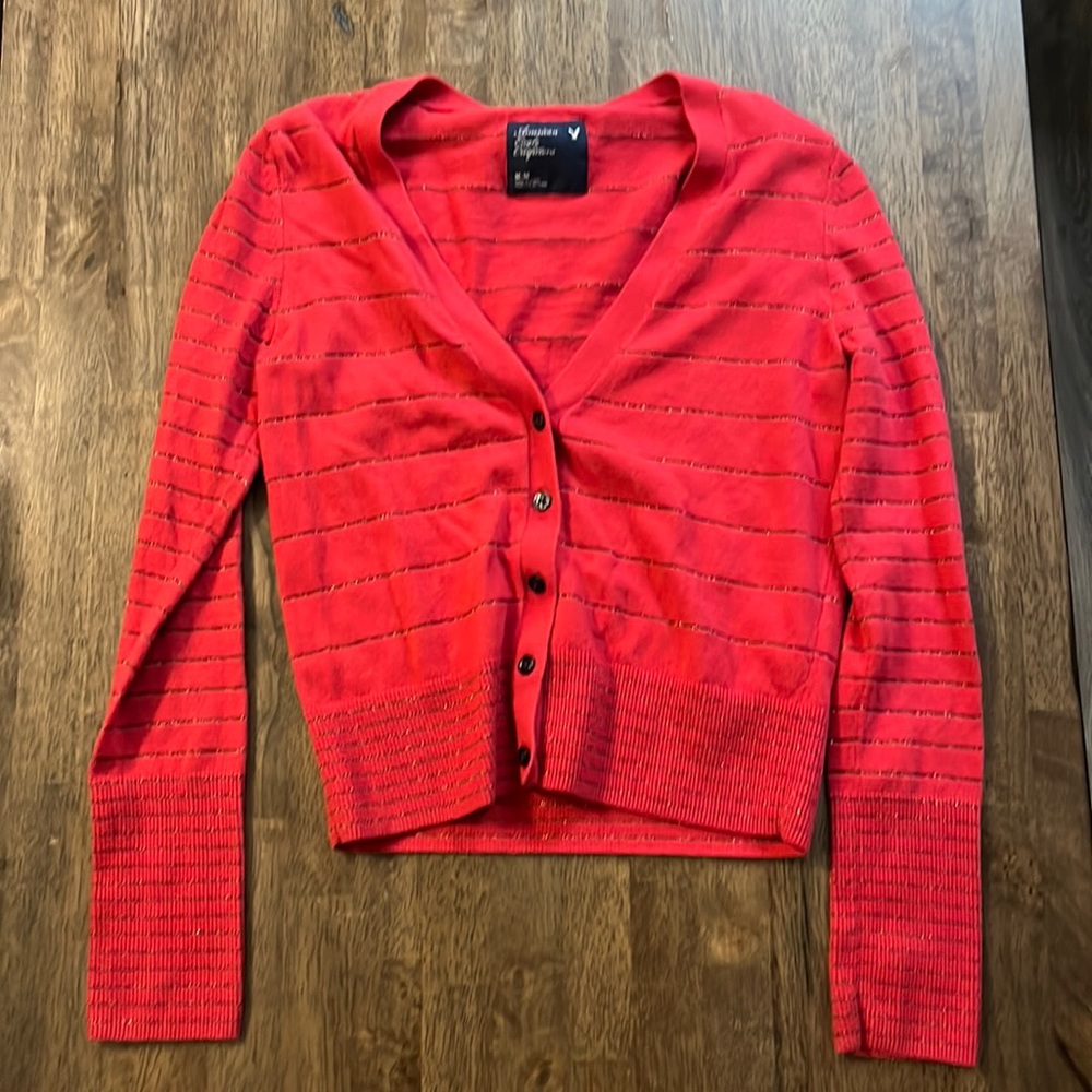 Red, American Eagle outfitters cardigan, medium female